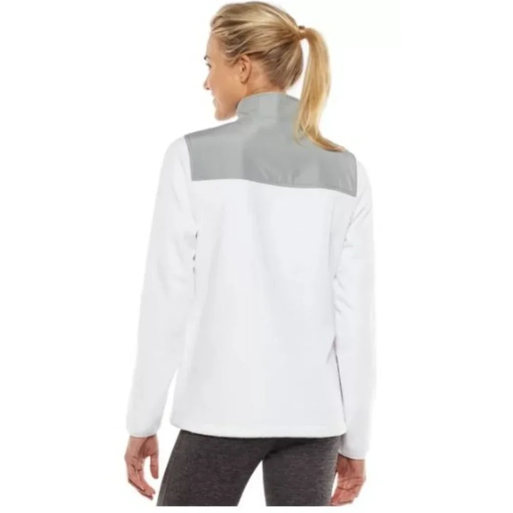 FILA Sport Women's Color Block Performance Fleece Jacket Gray/White Size XS - Picture 3 of 11